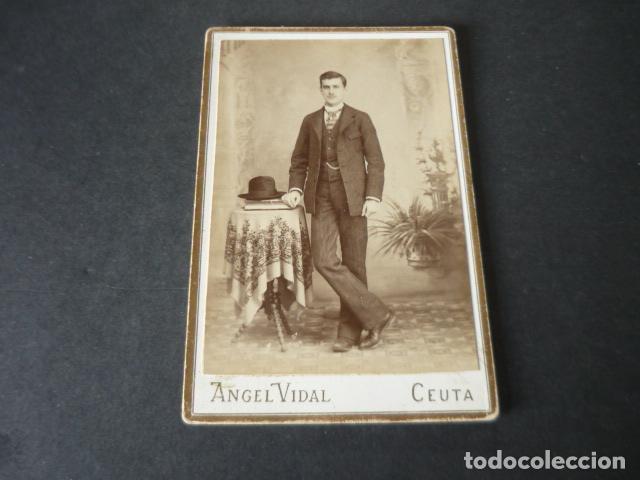 Alte Fotografie: CEUTA RETRATO DE JUAN DE LARA LABORDA - ANGEL VIDAL FOTOGRAFO 8 X 13 CM