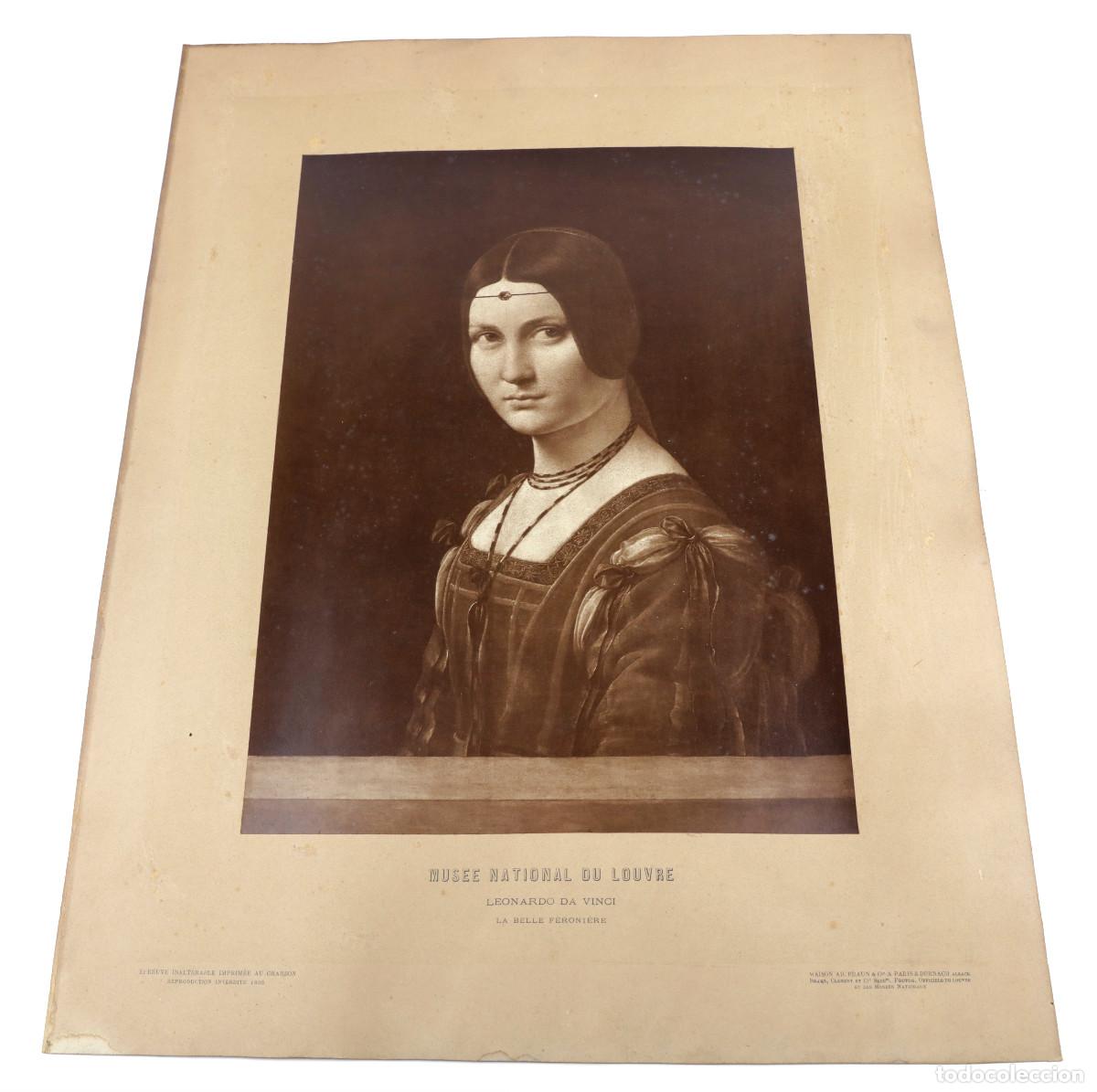 Fotografia antiga: Leonardo. La belle f&egrave;roni&egrave;re. Fotograf&iacute;a al carb&oacute;n de 1895, foto: Adolphe Braun. Soporte 65x50cm.