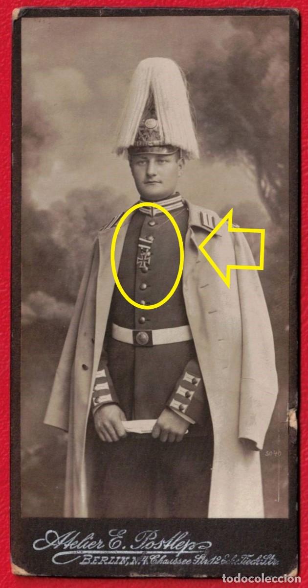 Fotograf&iacute;a antigua: Oficial alem&aacute;n / prusiano de caballer&iacute;a - Cruz de Hierro - Haarbusch - Atelier E. Bieber - Berlin