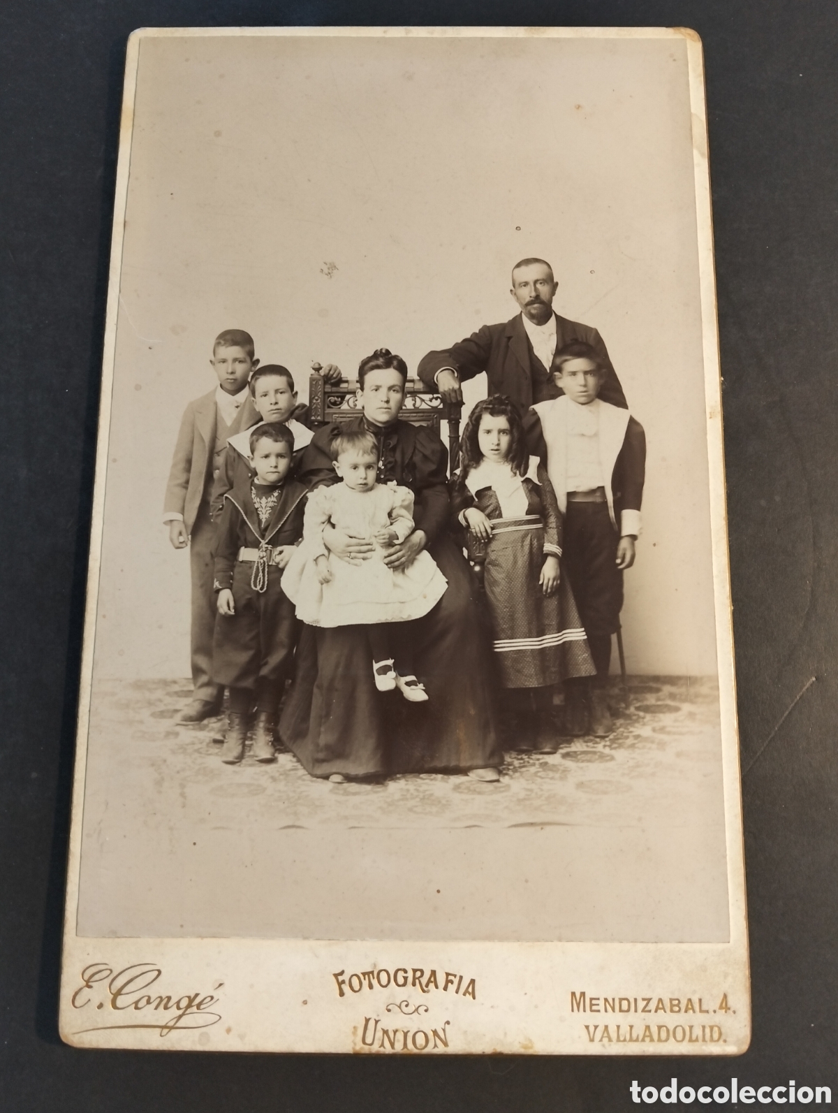 Antique Photography: VALLADOLID RETRATO DE FAMILIA E. CONG&Eacute; FOTOGRAFO 13 X 22 CM