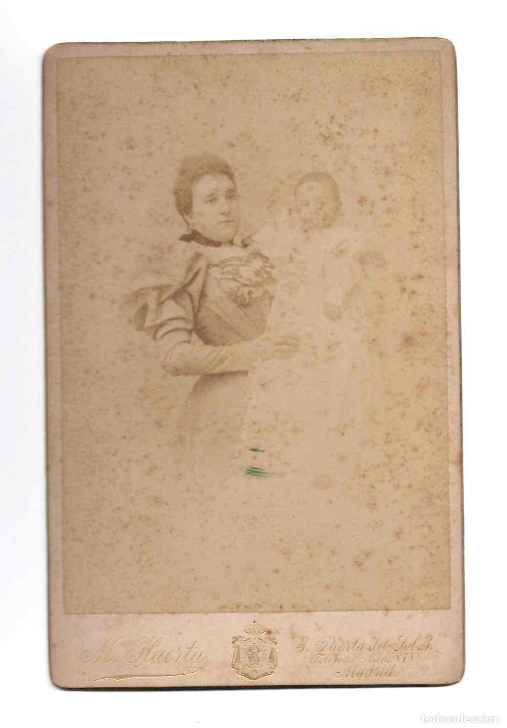 Fotograf&iacute;a antigua: FOTOGRAFIA ALBUMINA RETRATO FEMENINO. M. HUERTA, MADRID. SIGLO XIX