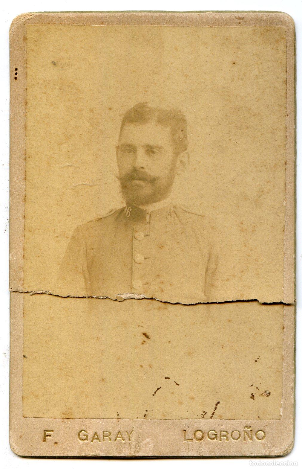 Fotografia antiga: Militar del Regimiento n&ordm; 16, F. Garay, Logro&ntilde;o