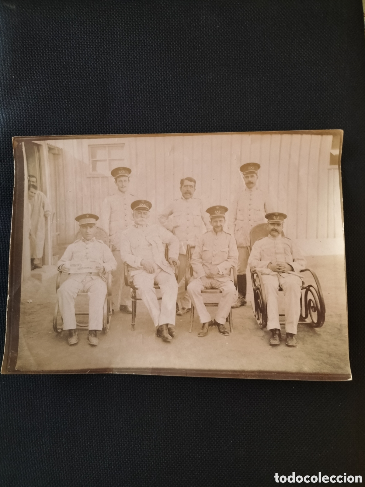 Fotograf&iacute;a antigua: Soldados Espa&ntilde;oles con Uniforme de Ultramar. Finales Siglo XIX.