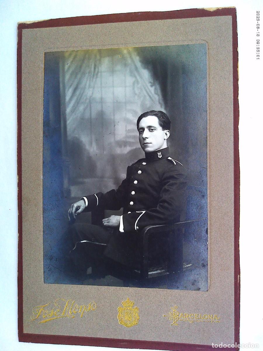 Fotograf&iacute;a antigua: FOTO DE ESTUDIO DE MUSICO MILITAR , PRINCIPIOS DE SIGLO . DE ALONSO , BARCELONA ...... 13 X 20 CM