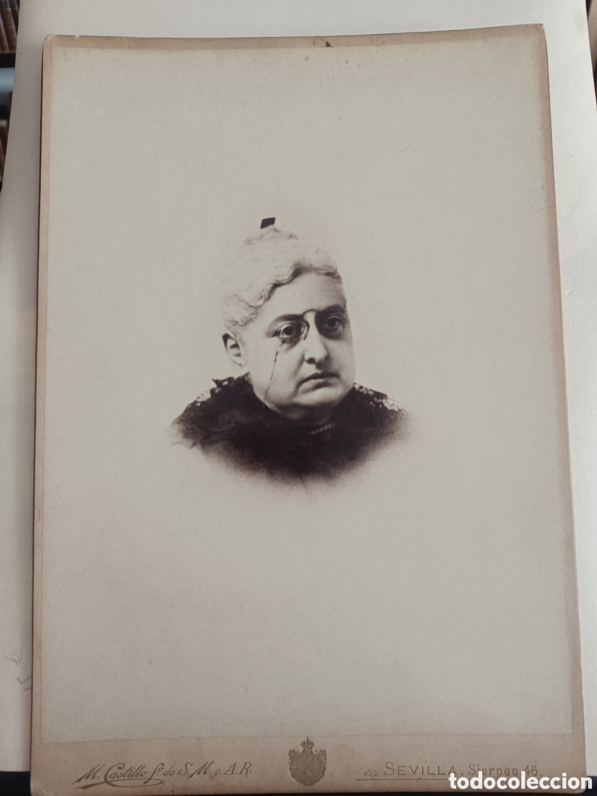 Fotograf&iacute;a antigua: FOTOGRAF&Iacute;A ALBUMINA FORMATO GRAN CABINET RETRATO DE SE&Ntilde;ORA MIGUEL CASTILLO SEVILLA SIERPES ca 1890