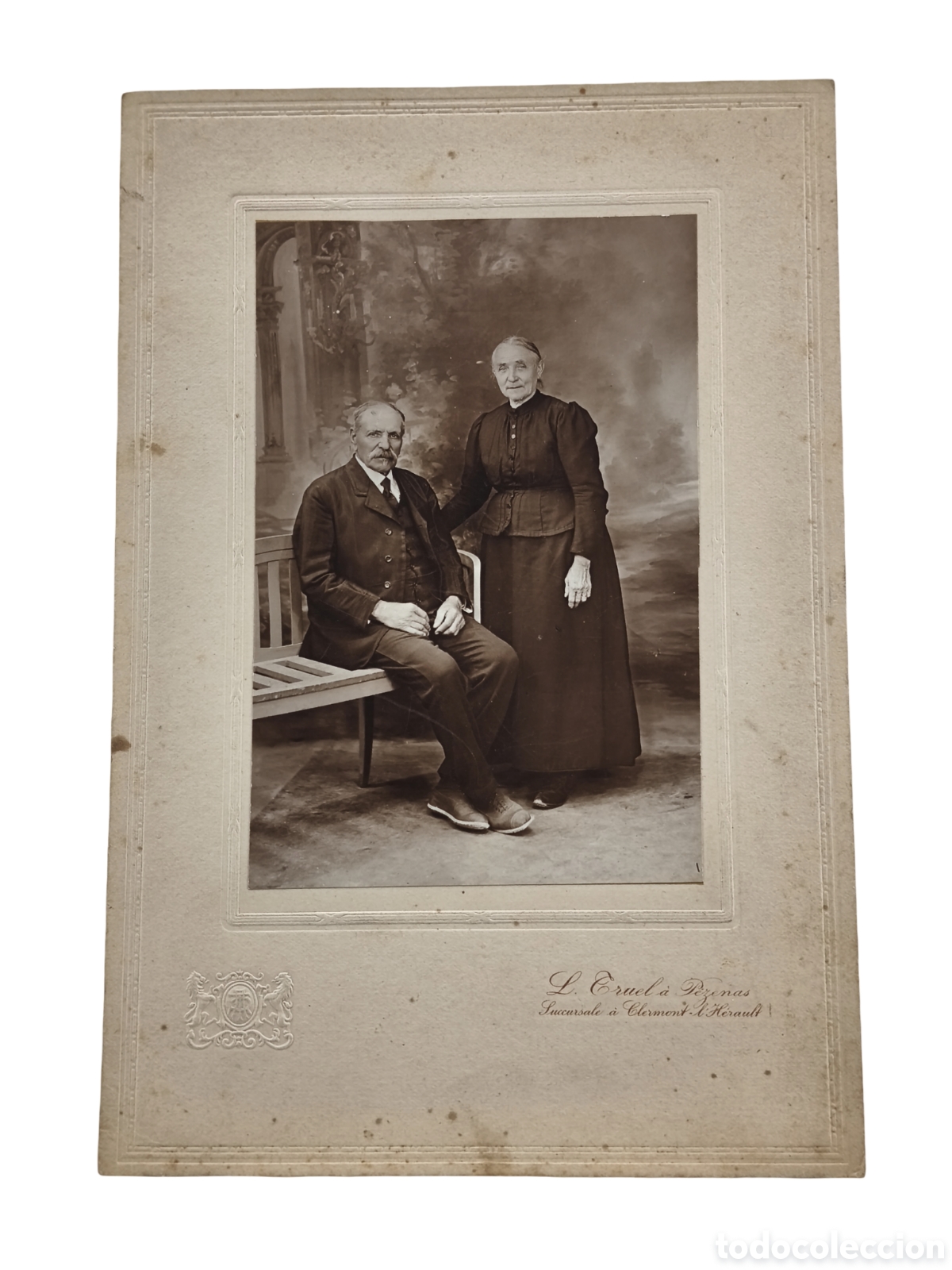 Fotograf&iacute;a antigua: RETRATO DE PAREJA SENIOR - FOTOGRAF&Iacute;A ESTUDIO L. CRUEL - C. 1910-1920