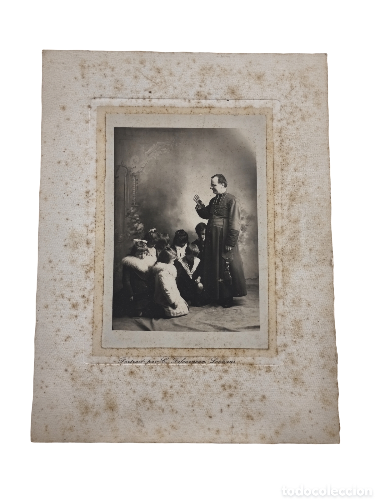 Fotograf&iacute;a antigua: RETRATO DE BENDICI&Oacute;N RELIGIOSA - ESTUDIO C. FAFOURNOUX (LOUHANS) - C. 1900