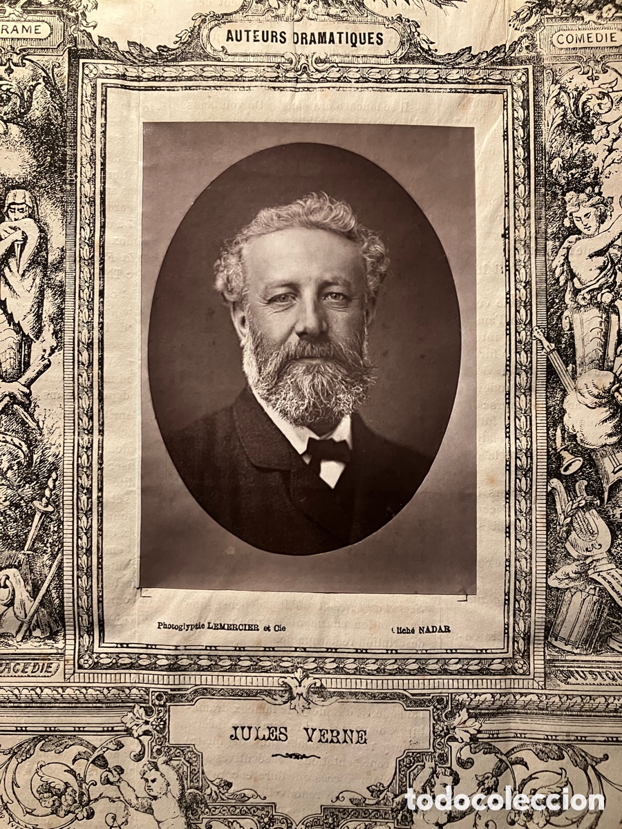 Fotograf&iacute;a antigua: Jules Verne. Retrato en &aacute;lbumina. Paris Portraits 1878. Original