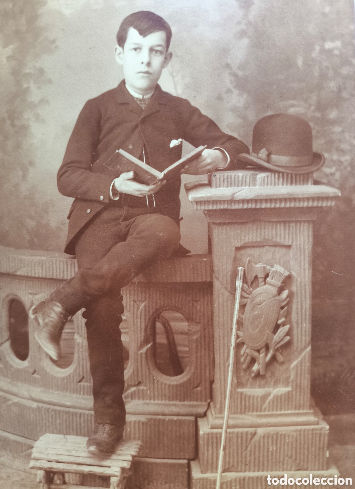 Fotograf&iacute;a antigua: FOTOGRAF&Iacute;A ALB&Uacute;MINA RETRATO DE ESTUDIO JOVEN FOT&Oacute;GRAFO AYOLA GRANADA C. 1885
