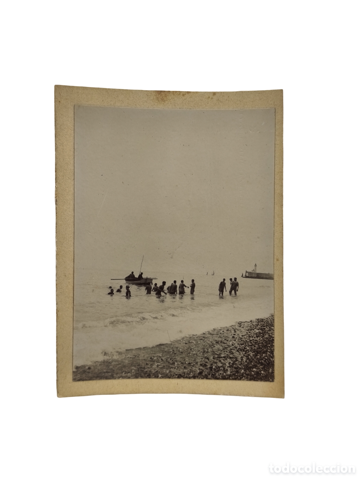 Fotograf&iacute;a antigua: BA&Ntilde;ISTAS EN LA COSTA - POSIBLEMENTE LOTA O CORONEL (CHILE) - C. 1920