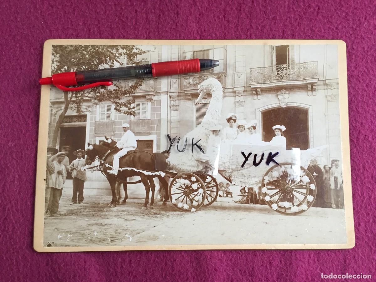 Fotograf&iacute;a antigua: GRAN FOTO FOTOGRAFIA ORIGINAL VALENCIA -CARROZA PARA LA FERIA DE JULIO BATALLA DE FLORES -SIGLO XIX