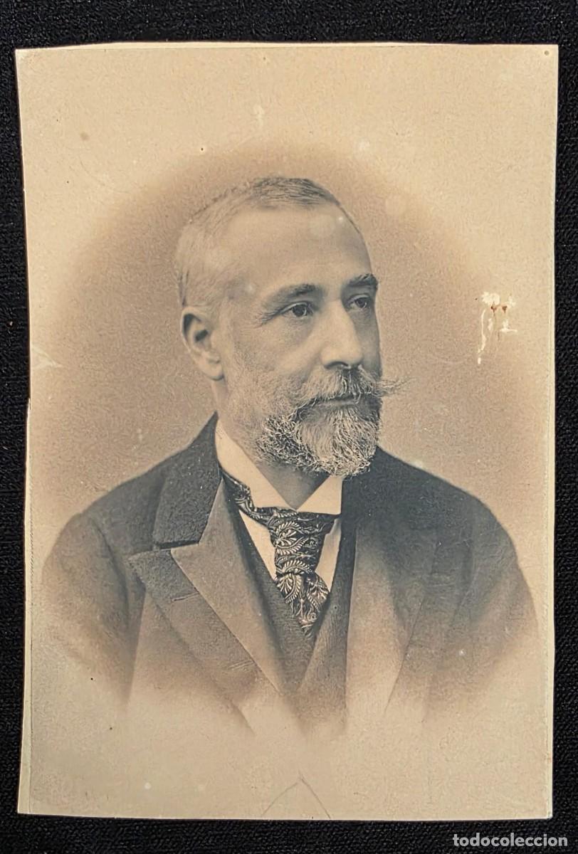 Fotograf&iacute;a antigua: Fotograf&iacute;a Antigua Retrato de Caballero con Dedicatoria Manuscrita &ndash; Finales Siglo XIX