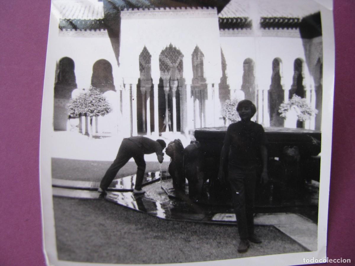 Fotograf&iacute;a antigua: FOTO DE GRANADA. ALHAMBRA. PATIO DE LOS LEONES. 8,5X8,5 CM