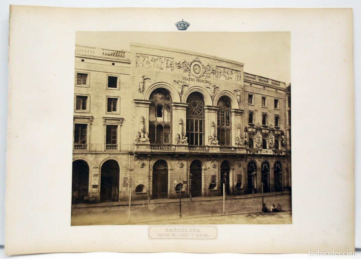 Fotograf&iacute;a antigua: CHARLES CLIFFORD&ndash; BARCELONA. TEATRO DEL LICEO Y CASINO &ndash; ALB&Uacute;MINA ORIGINAL 1860. SELLO SECO