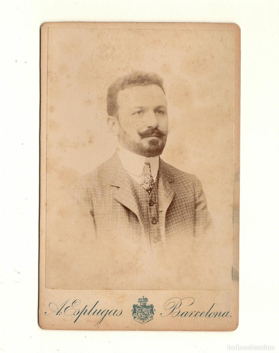 Fotograf&iacute;a antigua: Personaje c&eacute;lebre, nombre reverso, foto Antoni Esplugas. 10,5x16,5cm.