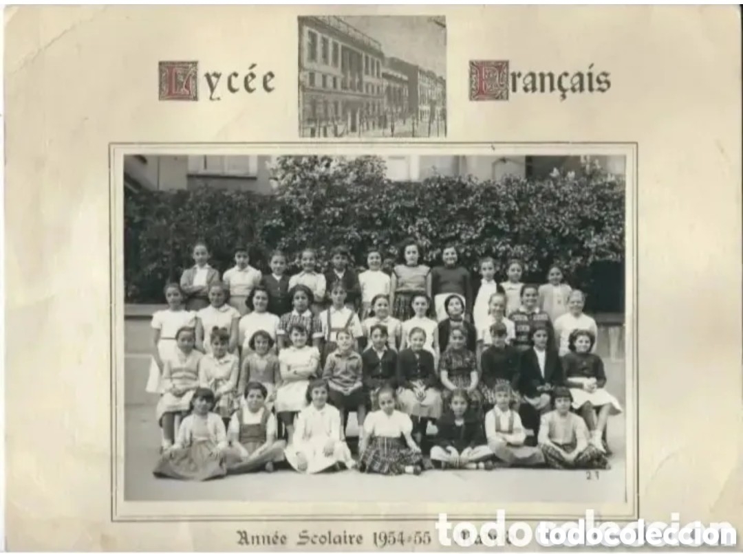 Fotograf&iacute;a antigua: LICEO FRANC&Eacute;S / LYC&Eacute;E FRAN&Ccedil;AIS - A&Ntilde;O ESCOLAR 1954-55 MADRID - ESTUDIO FOTO PETRI - 24,5 X 18,5