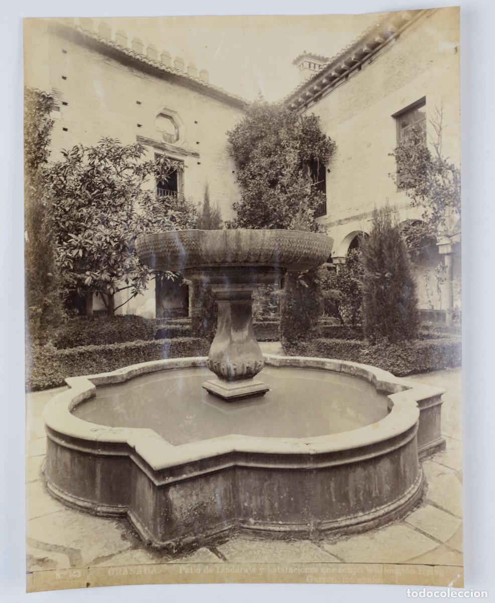 Fotograf&iacute;a antigua: 143. GRANADA. PATIO DE LINDARAJA, ALHAMBRA. GARZ&Oacute;N FOTO. 21X27CM.