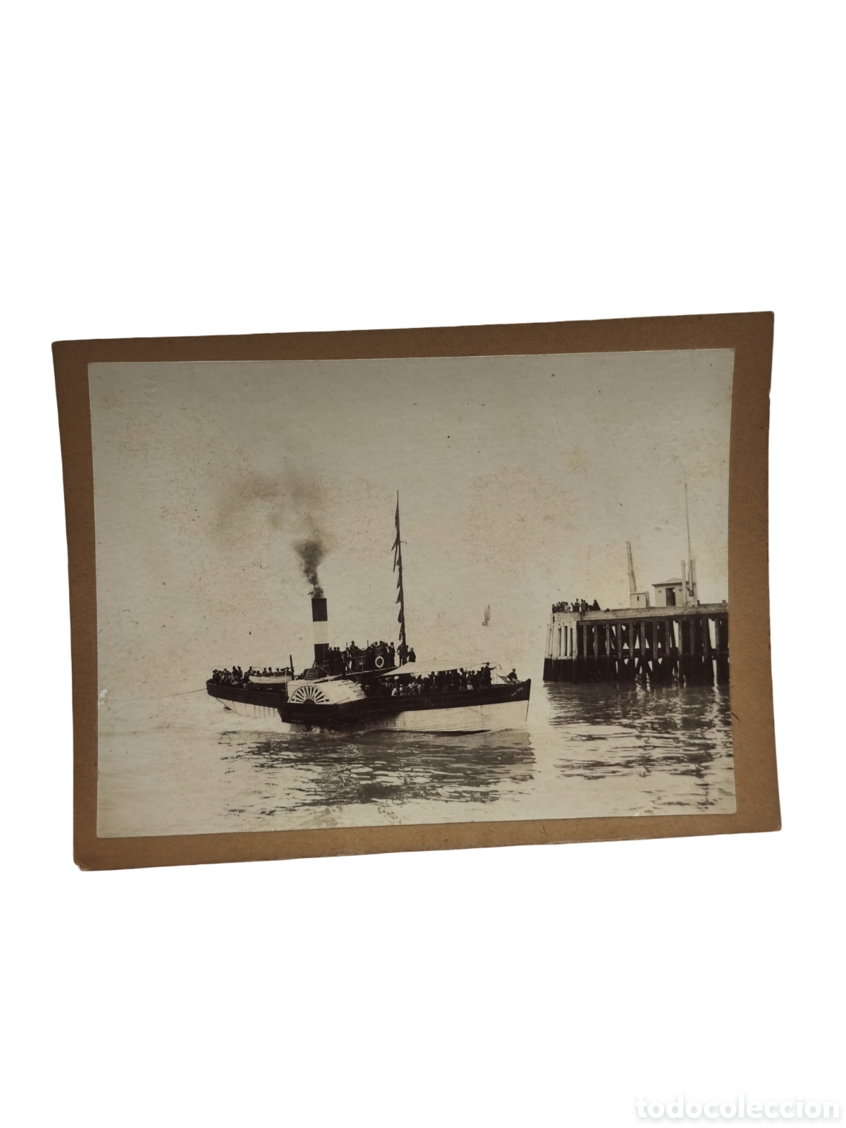 Fotograf&iacute;a antigua: CAYEUX-SUR-MER (FRANCIA) - REPLETO VAPOR DE RUEDAS EN EL MUELLE DE MADERA (LA ESTACADE) - FOTOGRAF&Iacute;A