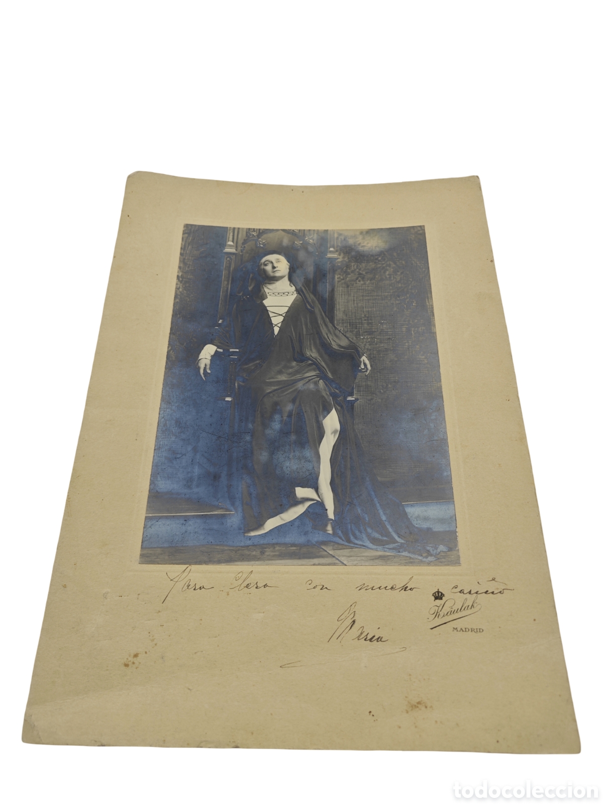 Fotograf&iacute;a antigua: MAR&Iacute;A GUERRERO RETRATADA POR KAULAK - FIRMADA Y DEDICADA. REINA MEDIEVAL - G
