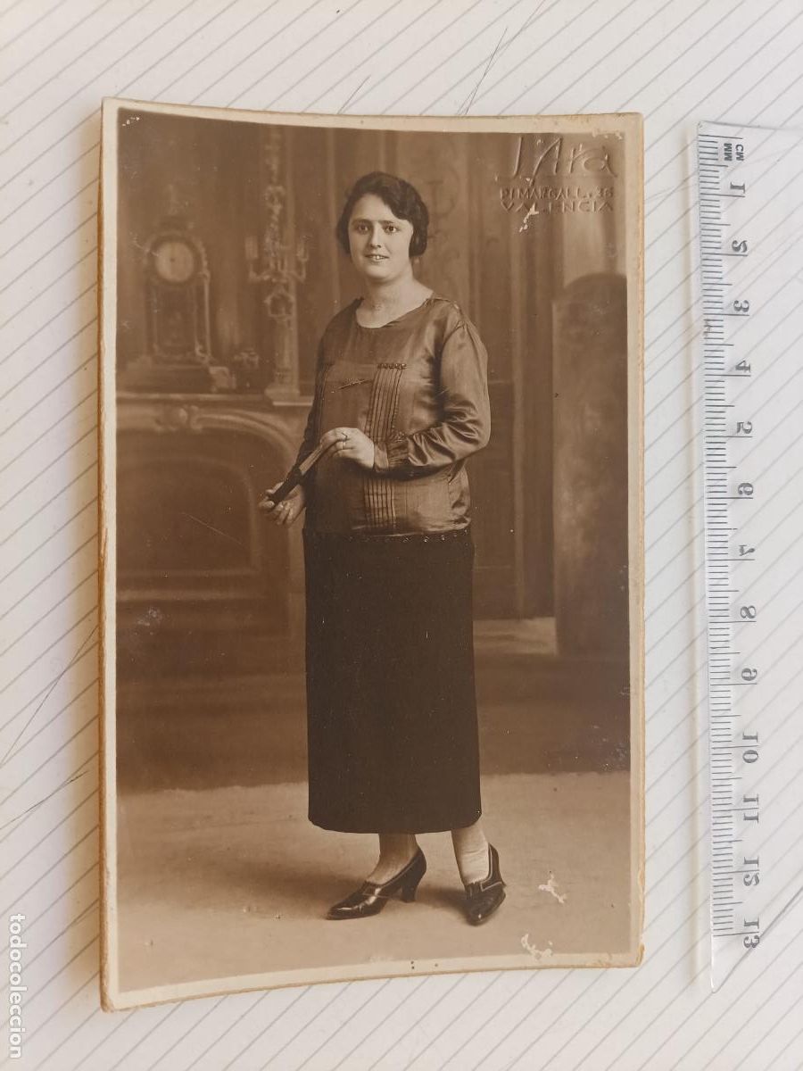 Fotograf&iacute;a antigua: Fotograf&iacute;a J. Ara fot&oacute;grafo, Valencia. Soporte de cart&oacute;n r&iacute;gido