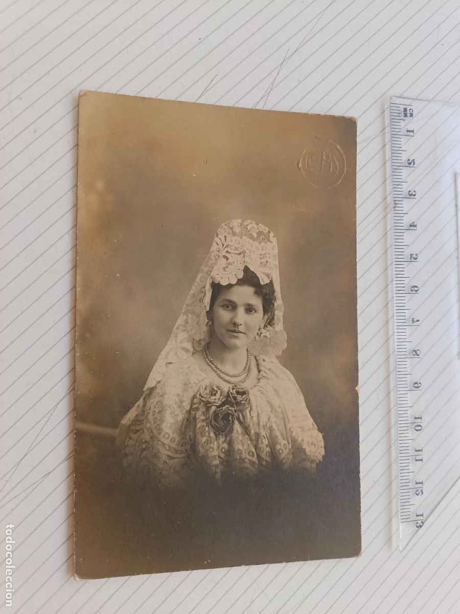 Fotograf&iacute;a antigua: Llopis fot&oacute;grafo, soporte de cart&oacute;n. 1918