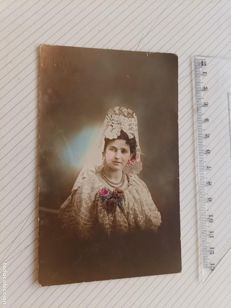 Fotograf&iacute;a antigua: Valencia. Llopis fot&oacute;grafo, soporte de cart&oacute;n. Coloreada. 1918
