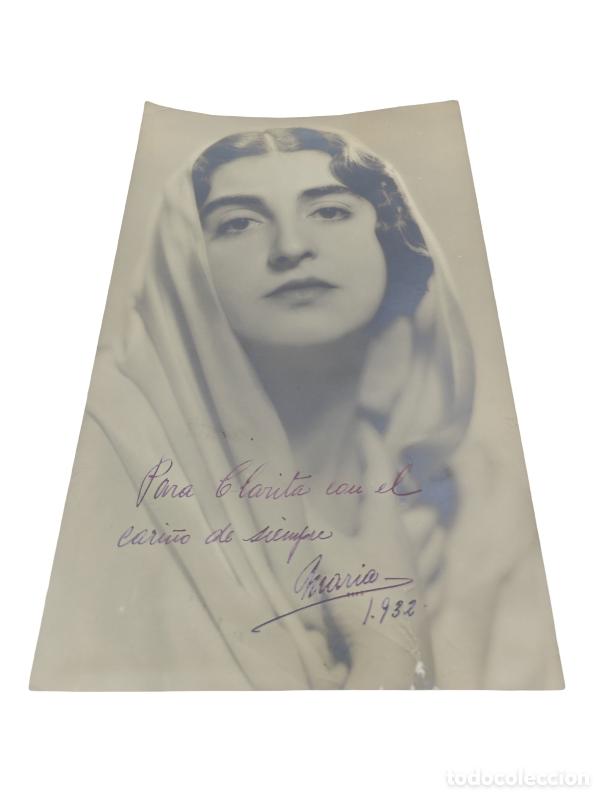 Fotograf&iacute;a antigua: MAR&Iacute;A GUERRERO L&Oacute;PEZ (SOBRINA) - GRAN FOTOGRAF&Iacute;A ORIGINAL FIRMADA Y DEDICADA - 1932