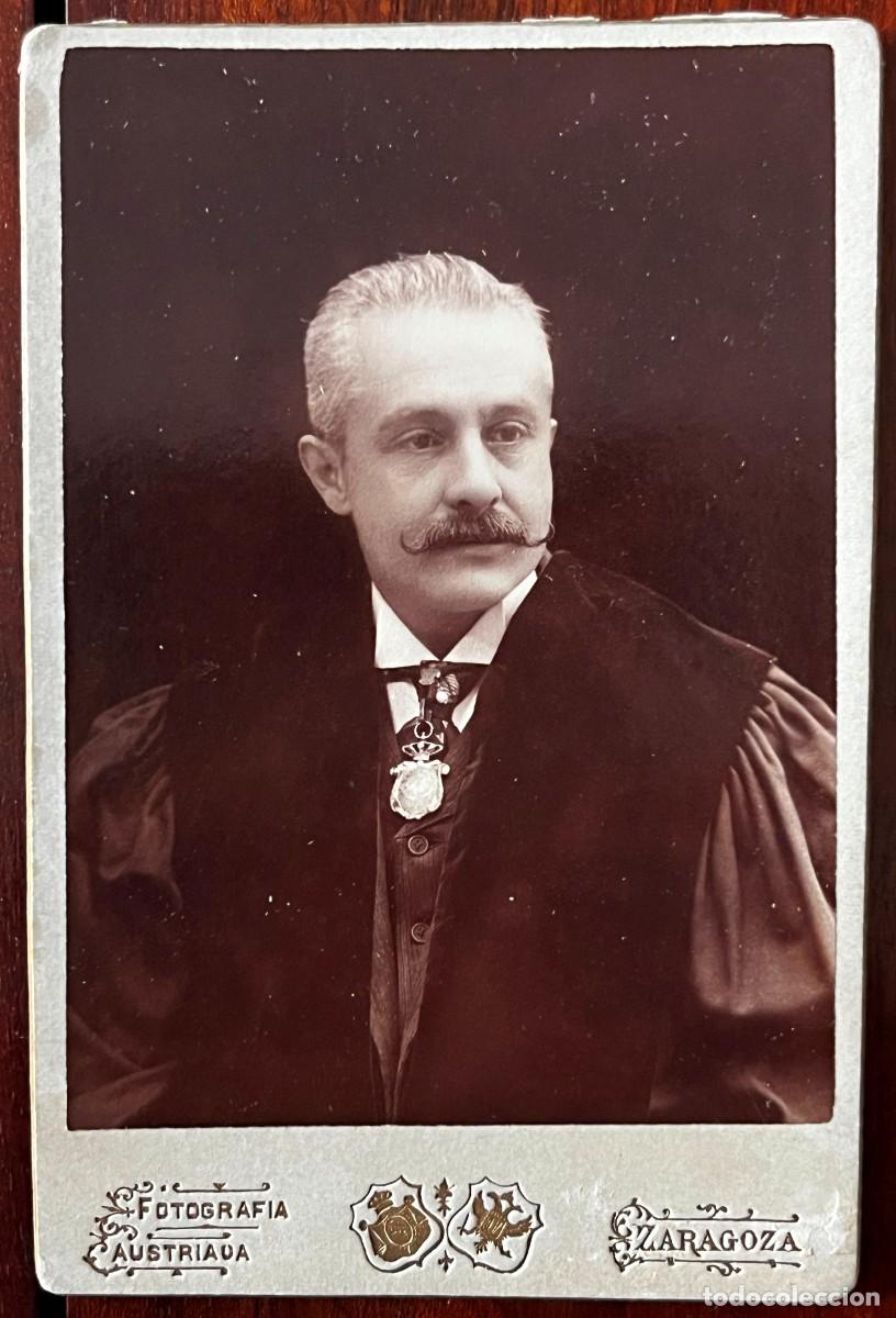 Fotograf&iacute;a antigua: ANTIGUA FOTOGRAFIA ALBUMINA DE UN MAGISTRADO, FOTOGRAFOIA AUSTRIACA DE ZARAGOZA, MIDE 12,5 X 8,2 CMS