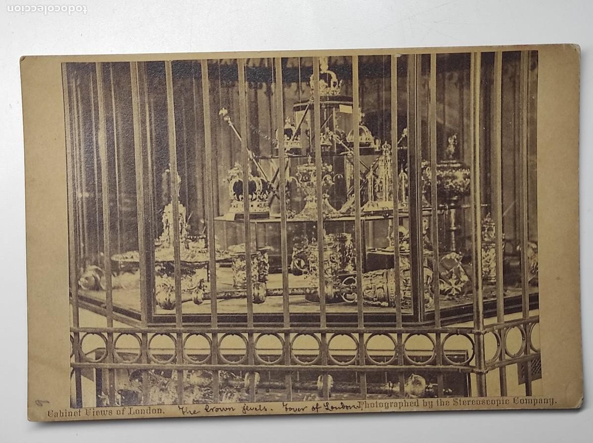 Fotograf&iacute;a antigua: N&ordm; 528 THE CROWN JEWELS TOWER OF LONDON - GABINET VIEWS OF LONDON - STEREOSCOPIC COMPANY
