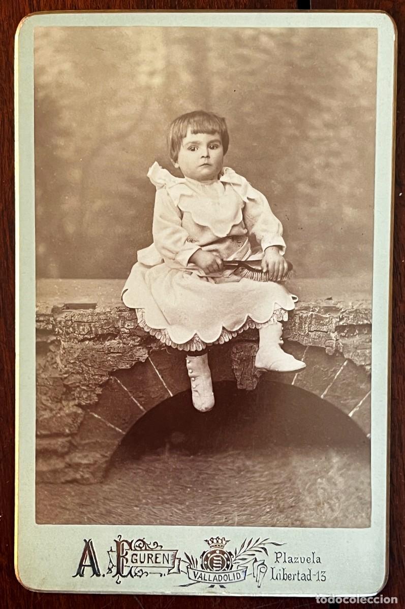 Fotograf&iacute;a antigua: FOTOGRAFIA ALBUMINA DE NI&Ntilde;A, FOTOGRAFO A. EGUREN, VALLADOLID, MIDE 16,5 X 10,5 CMS.