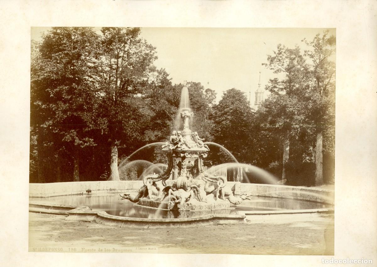 Fotograf&iacute;a antigua: San Ildefonso. Laurent, 120. Fuente de los dragones