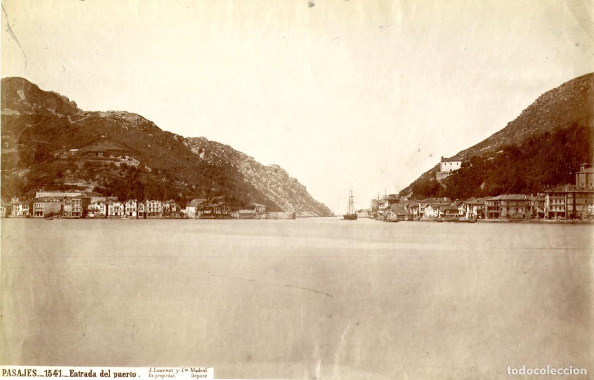 Fotograf&iacute;a antigua: Pasajes, Guip&uacute;zcoa. Laurent 1541. Entrada del puerto