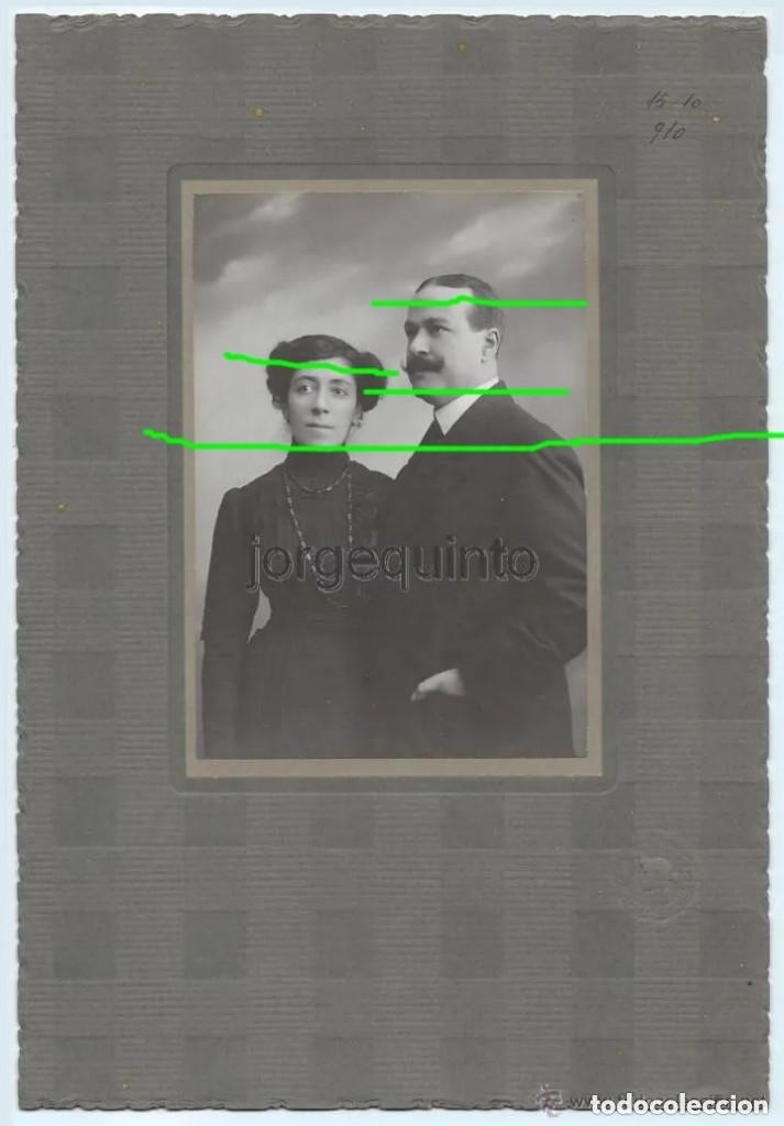Antique Photography: FOTOGRAF&Iacute;A DE ESTUDIO. PAREJA . A&Ntilde;O 1910. FOT&Oacute;GRAFO MIRALLES. MURCIA.