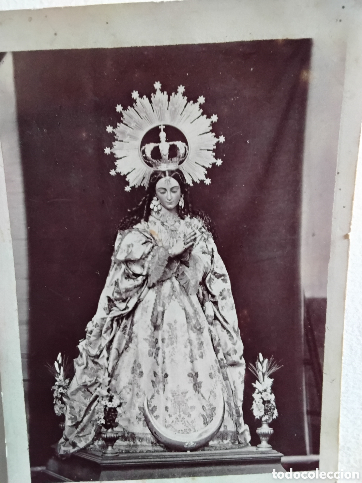 Fotograf&iacute;a antigua: ANTIGUA FOTOGRAF&Iacute;A (ALB&Uacute;MINA) DE LA VIRGEN DE BOTOA. BADAJOZ