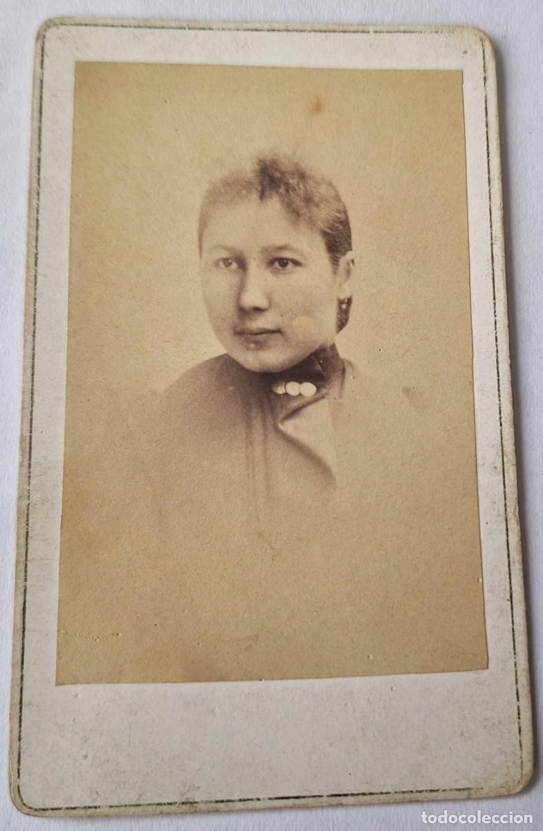Alte Fotografie: FOTO POSTAL MUY ANTIGUA ALBUMINA - CON CARTON- SIGLO XIX - FOTOGRAFIA F. CASANOVAS - CARA SE&Ntilde;ORA