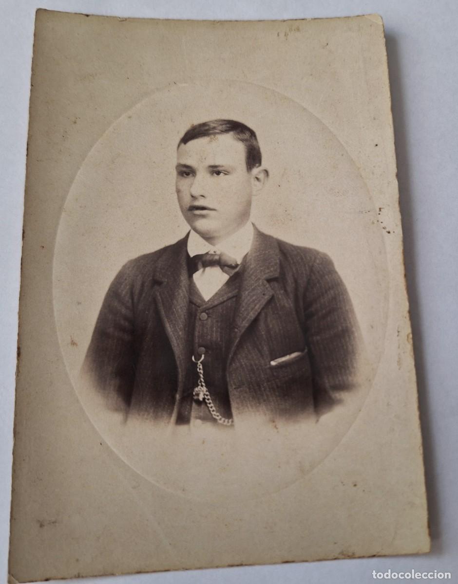 Fotograf&iacute;a antigua: FOTO POSTAL MUY ANTIGUA ALBUMINA (15 X 10 ) - SIN CARTON - SIGLO XIX - JOVEN CON PAJARITA