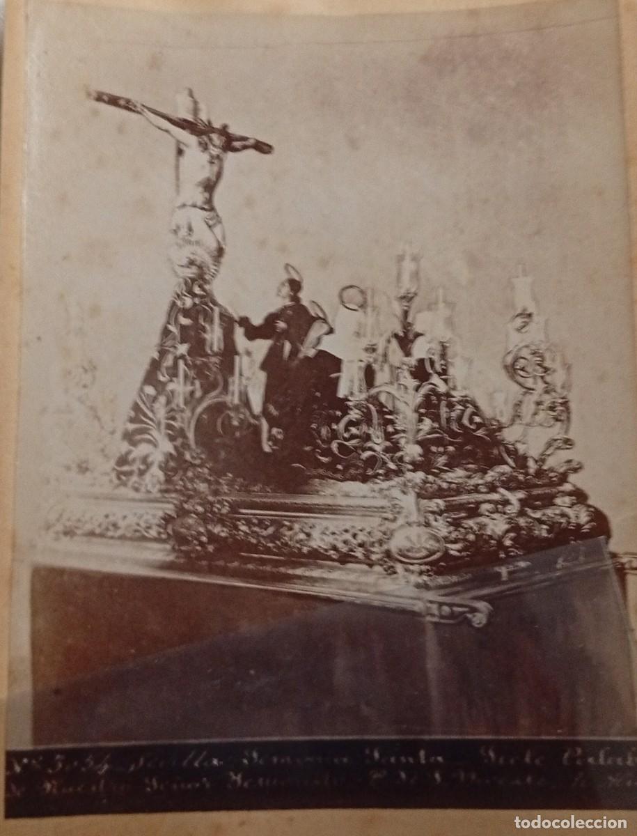 Fotograf&iacute;a antigua: SEMANA SANTA SEVILLA, SIGLO XIX, MISTERIO DE LAS SIETE PALABRAS, FOT ALMELA, 12X15 CMS