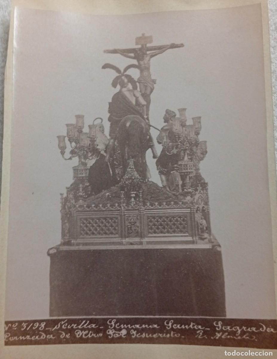 Fotograf&iacute;a antigua: SEMANA SANTA SEVILLA, SIGLO XIX, MISTERIO DE LA LANZADA, FOT ALMELA, 12X15 CMS