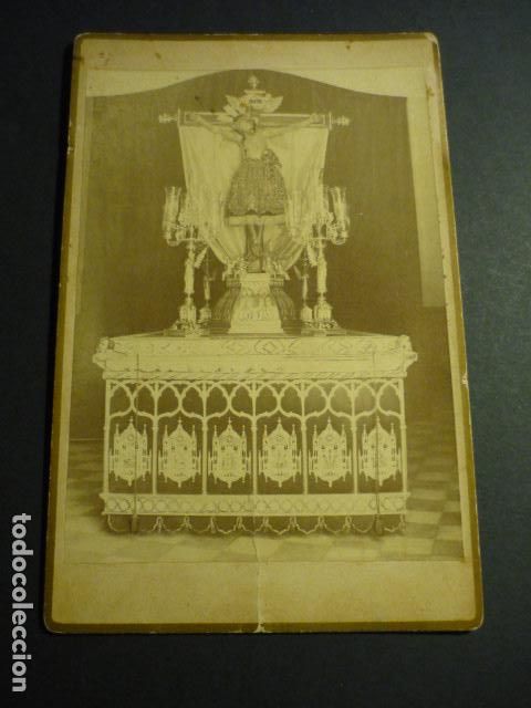 Photographie ancienne: MADRIDEJOS TOLEDO SANTISIMO CRISTO DEL PRADO FOTOGRAFIA ALBUMINA SIGLO XIX 10,5 X 16,5 CM