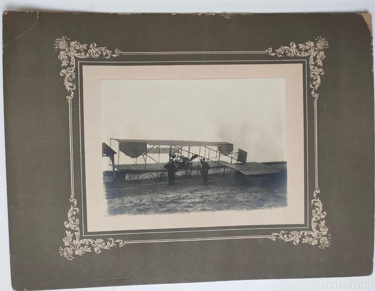 Fotografia antica: AVIACION ANTIGUA FOTOGRAFIA TAMA&Ntilde;O IMAGEN 20 X15 cm. SOPORTE 40 X 30 cm.