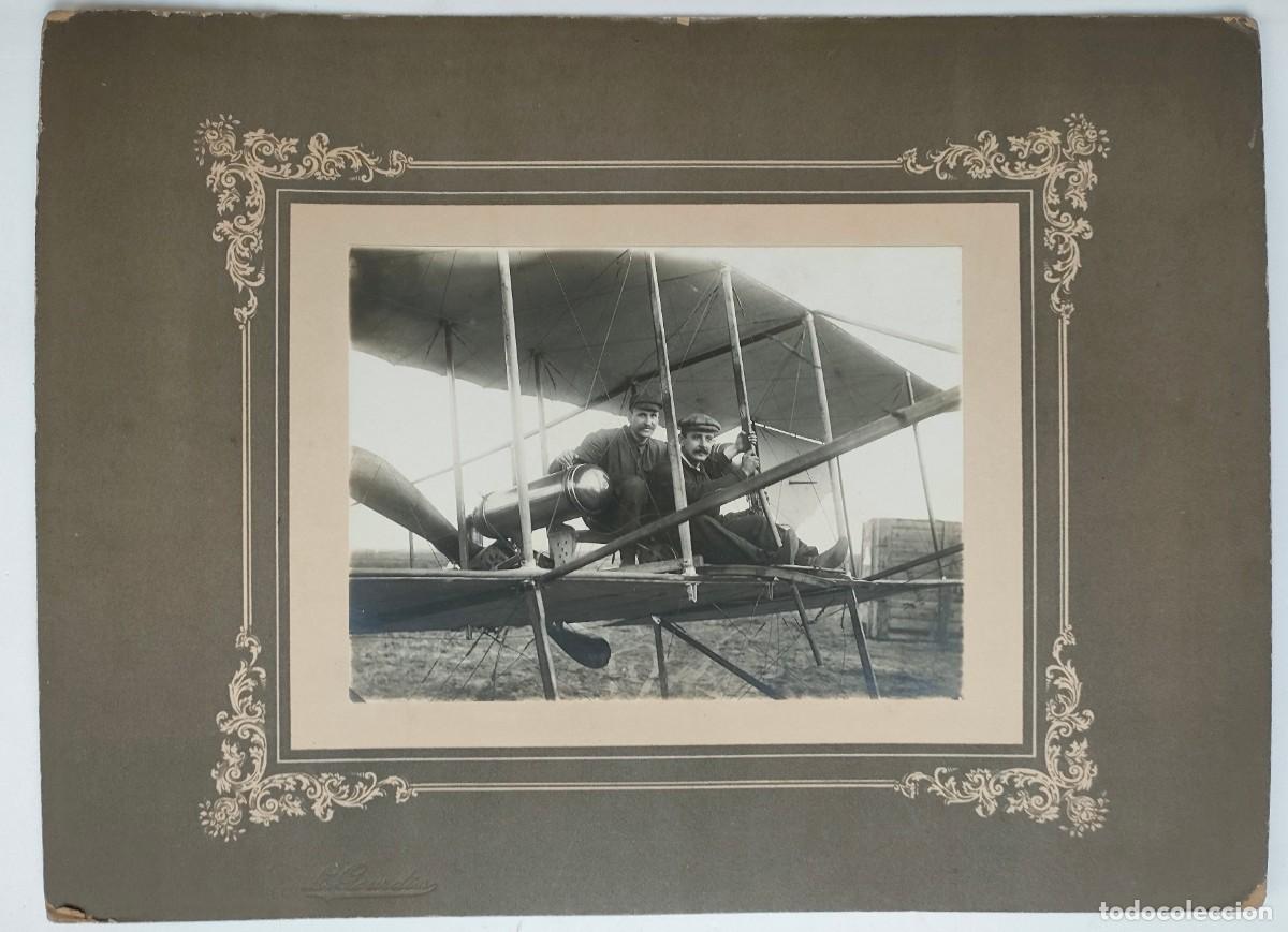 Fotografia antica: AVIACION ANTIGUA FOTOGRAFIA TAMA&Ntilde;O IMAGEN 20 X15 cm. SOPORTE 40 X 30 cm.
