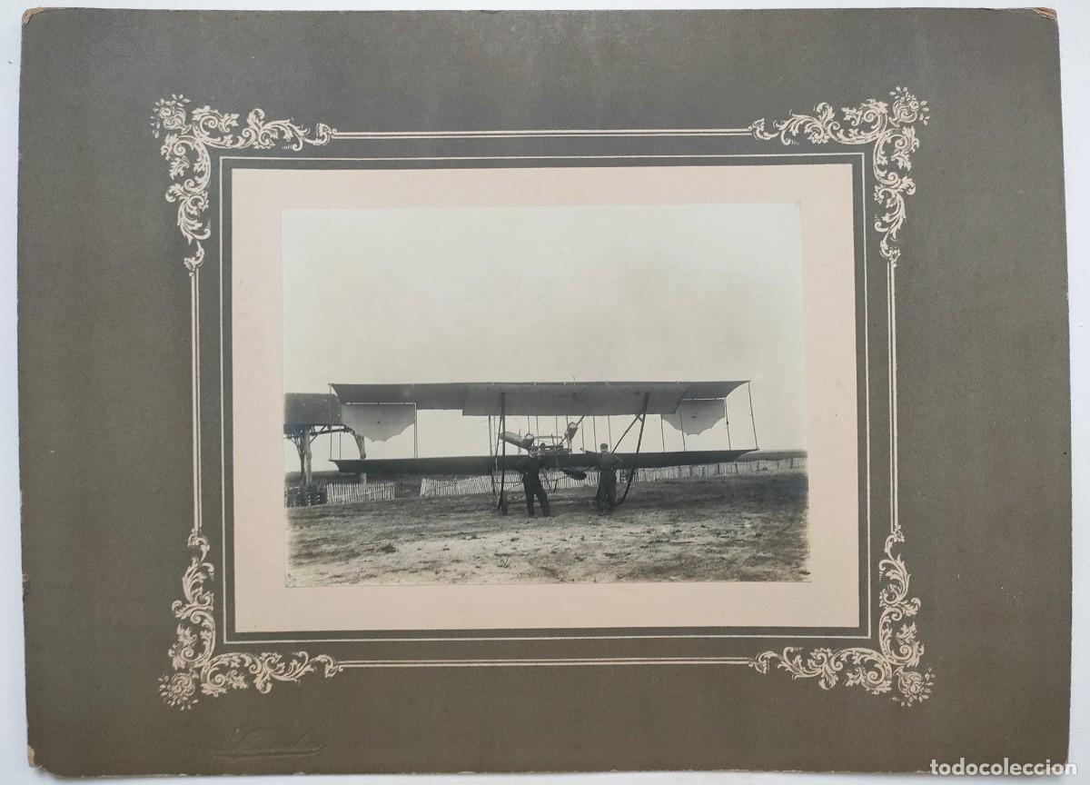 Fotografia antica: AVIACION ANTIGUA FOTOGRAFIA TAMA&Ntilde;O IMAGEN 20 X15 cm. SOPORTE 40 X 30 cm.