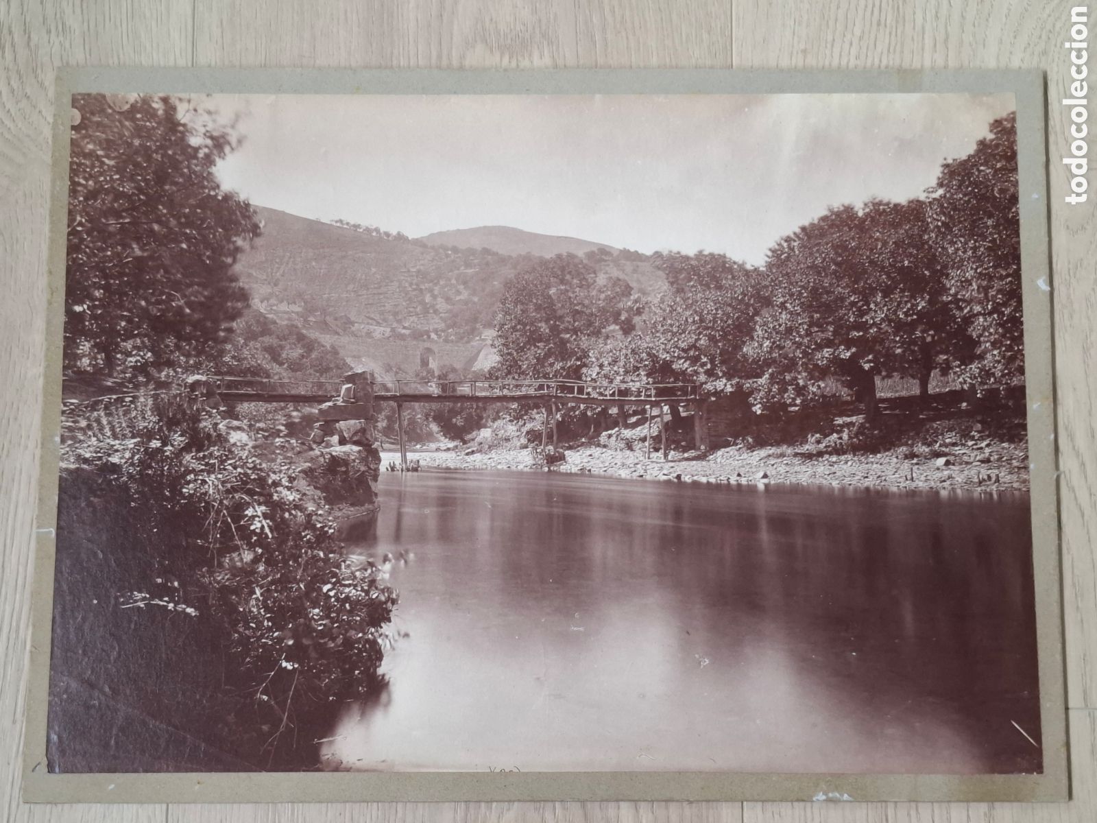 Fotografia antica: Puente del Freixeiro Quiroga Lugo, Jean Laurent muy rara sin leyenda ni n&uacute;mero, de &aacute;lbum Ferrocarril
