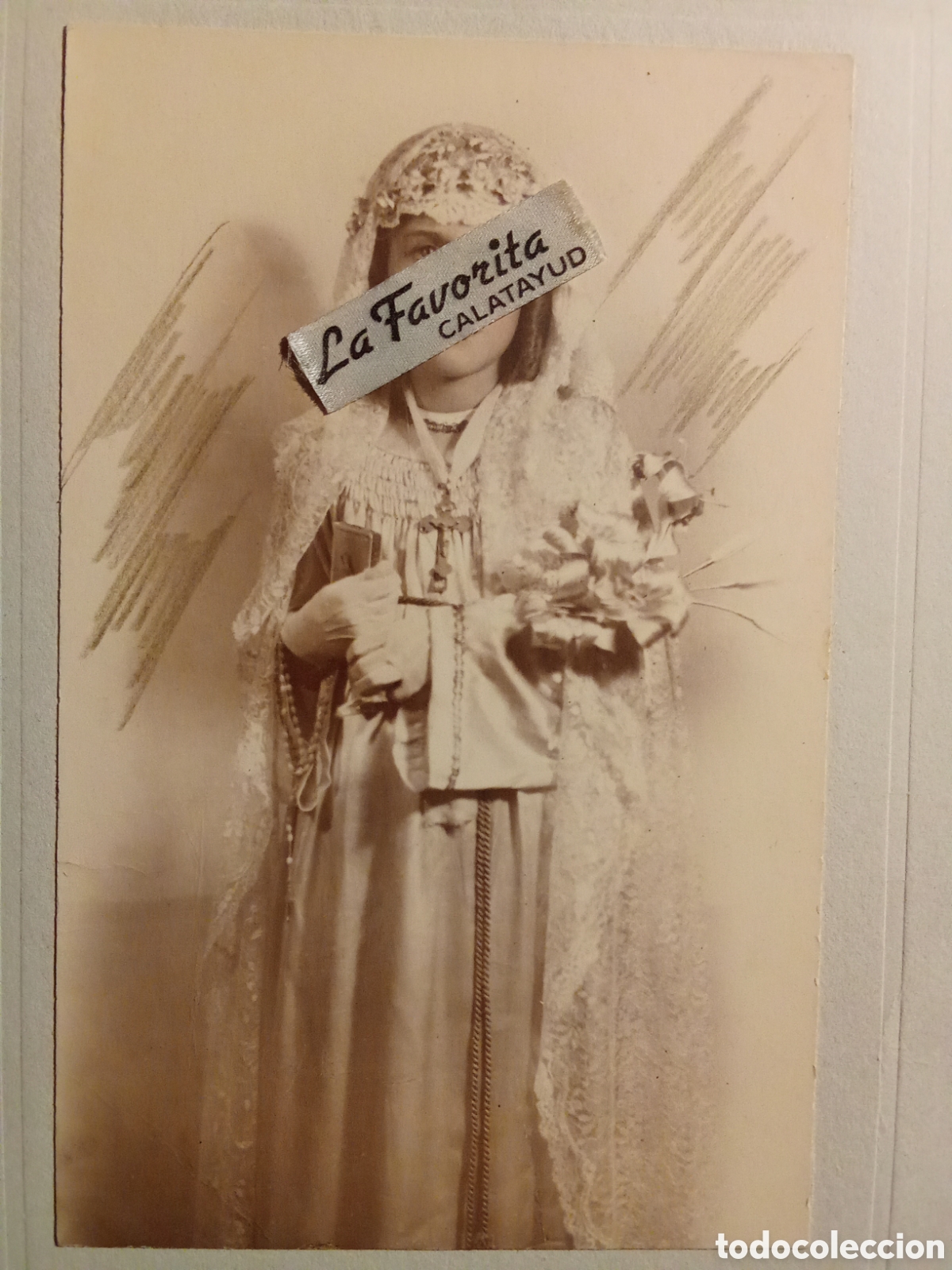 Fotograf&iacute;a antigua: Fotografia Fotografo ZEIX Escuelas Pias 6, Comulganta ZARAGOZA , JMJ