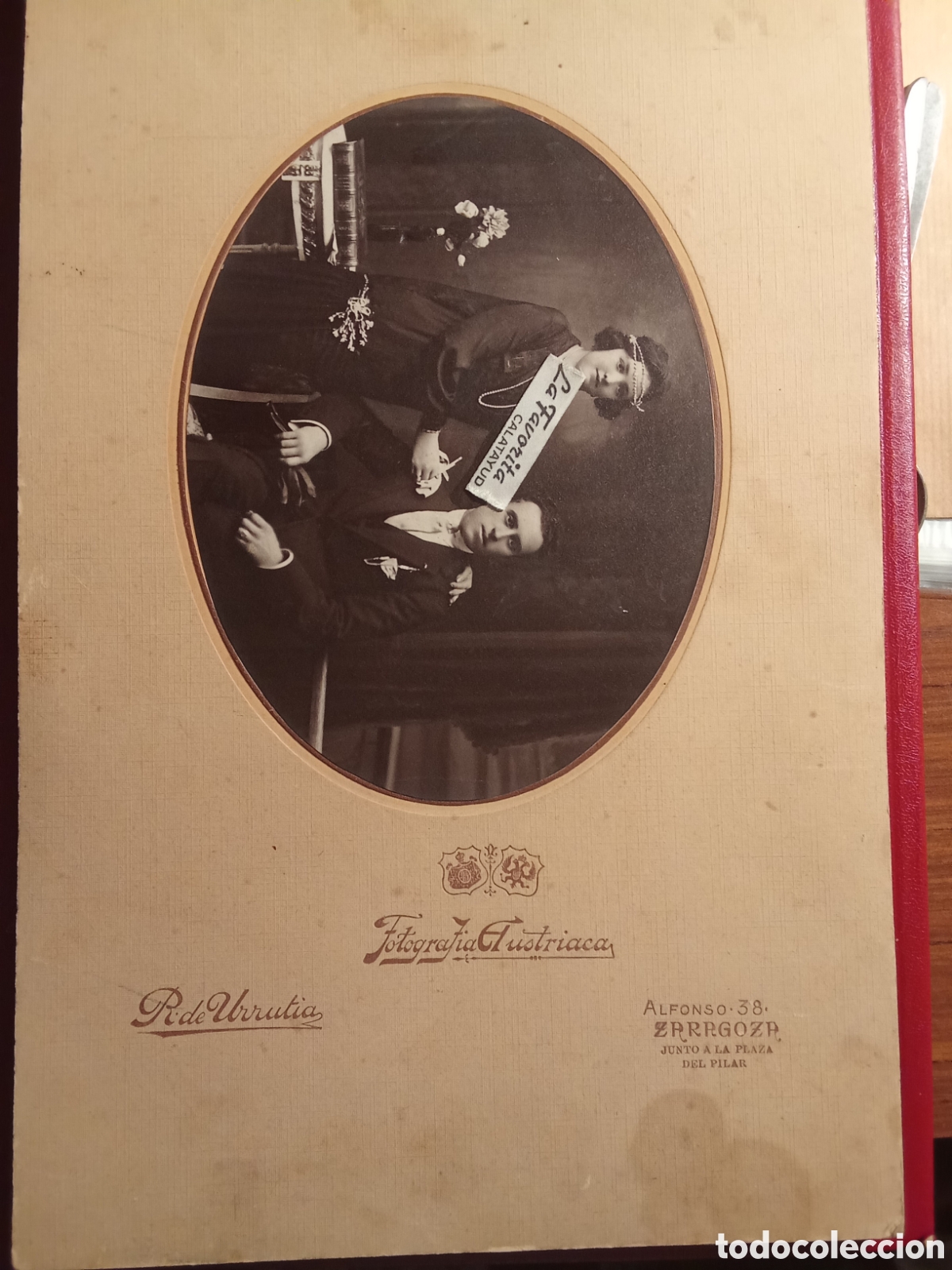 Fotograf&iacute;a antigua: Fotografia Austrica , Tarjeta postal ,C/ Alfonso 34 ZARAGOZA Foto de NOVIOS , JMJ