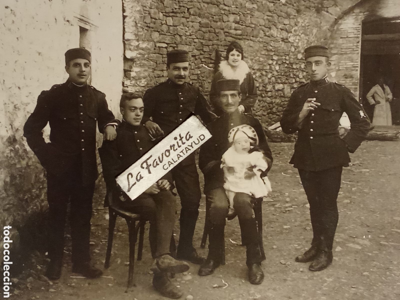 Fotograf&iacute;a antigua: Fotografia Foto GRACIA C/coso 10 ZARAGOZA Foto militares con familia a&ntilde;os 20 , JMJ