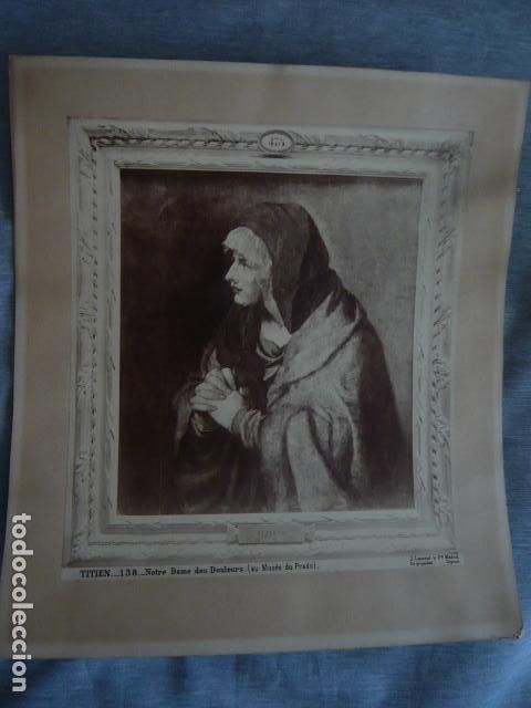 Fotografia antiga: MADRID MUSEO DEL PRADO DOLOROSA DE TIZIANO JEAN LAURENT FOTOGRAFO 24 X 27 CM