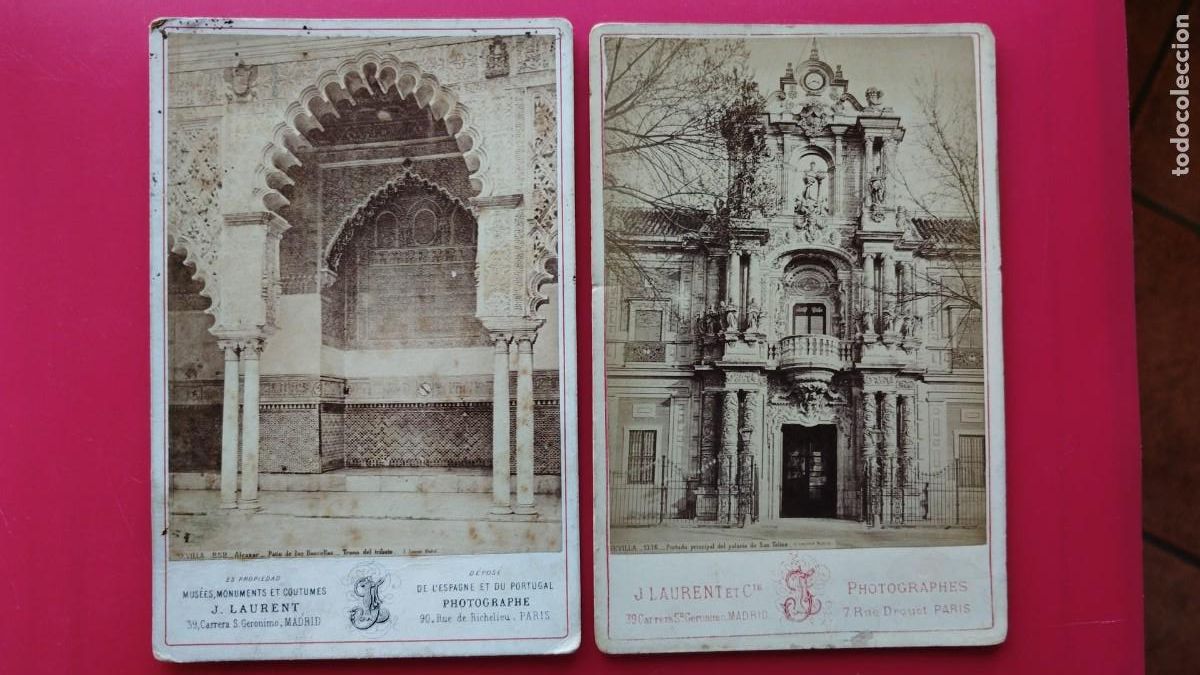Fotografia antica: J. LAURENT.-FOTOGRAFO.-ALCAZAR.-PATIO DE LAS DONCELLAS.-PALACIO SAN TELMO.-ALBUMINA.-SEVILLA.-S. XIX