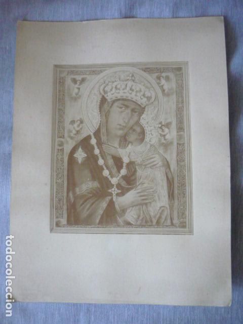 Fotografia antica: VIRGEN CON NI&Ntilde;O ICONO ANTIGUA ALBUMINA SIGLO XIX 16 X 20 CM