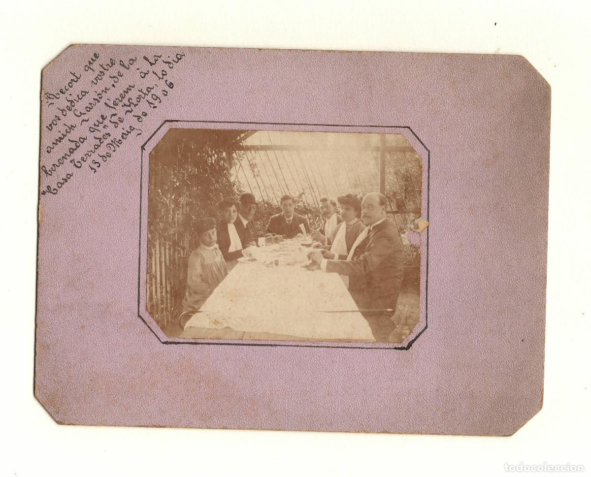 Fotografia antica: Merienda en Casa Terrades, Horta, Barcelona, maig de 1906.